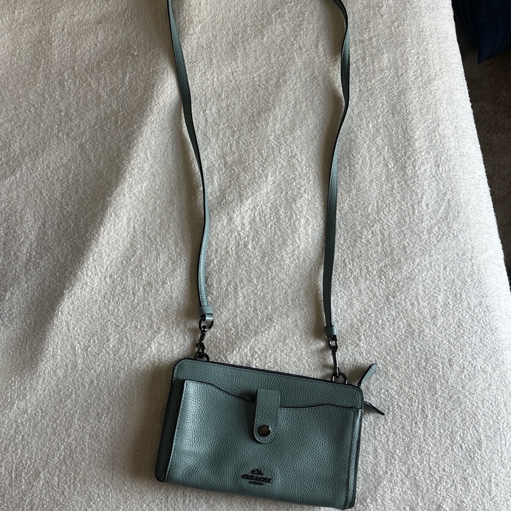 Coach Teal Leather Crossbody Bag
